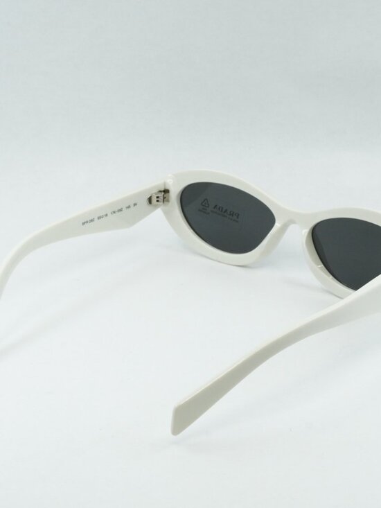Prada PR26ZS 17K08Z Sunglasses Talc Oval Frame, Grey Lenses main image 7